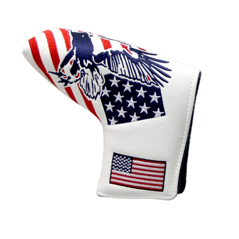 

Golf Putter Cover Embroidered L-Shaped In-Line Blank Cover Pu Waterproof Fabric Thickened Plush Protective Cover