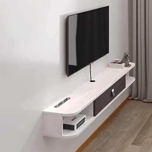 

Floating TV Console,55'' Wall-Mounted Media Console,Floating TV Cabinet,Modern Floating TV Stand,Under TV Entertainment