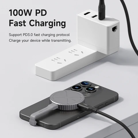 Magnetic M.2 2230 NVMe SSD Enclosure Magsafe SSD Case USB C 3.2 Gen2 to NVMe PCI-E для iPhone 16 Pro Max ProRes MacBook