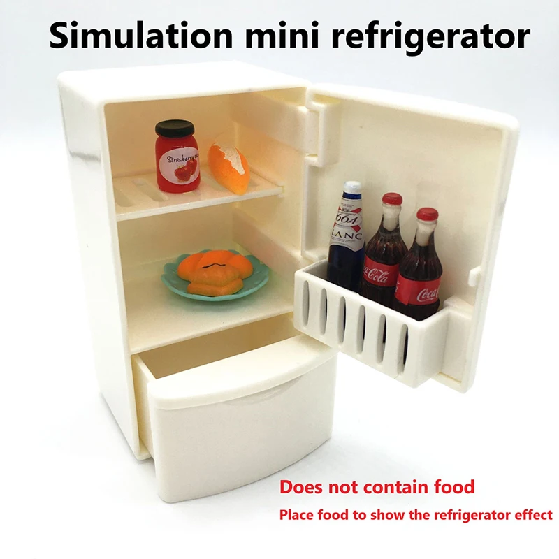 

1pc new 1:12 Dollhouse Miniature Kitchen White Fridge Refrigerator Freezer For Dolls Bedroom Decor Accessories Kids Toy