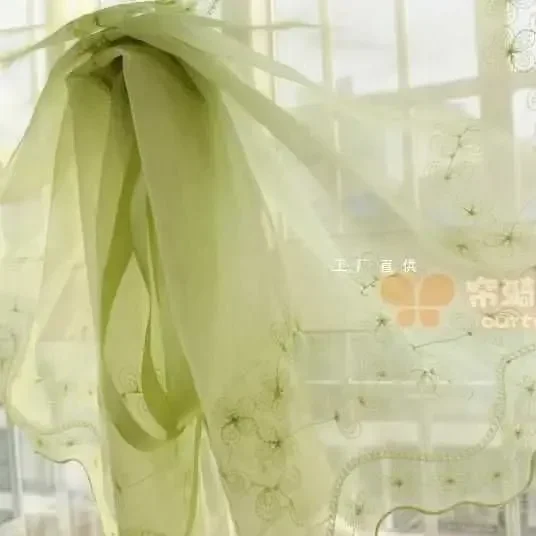 

3455-STB- Precision Curtains for Bedroom Villa Window Curtain for Living Room Embroidered Gauze Curtains 3D