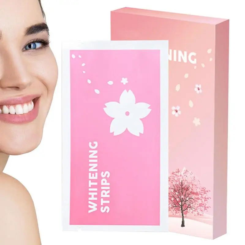 

Полоски для чистки зубов с гелем для цветов вишни, средство для гигиены полости рта, двойные эластичные виниры