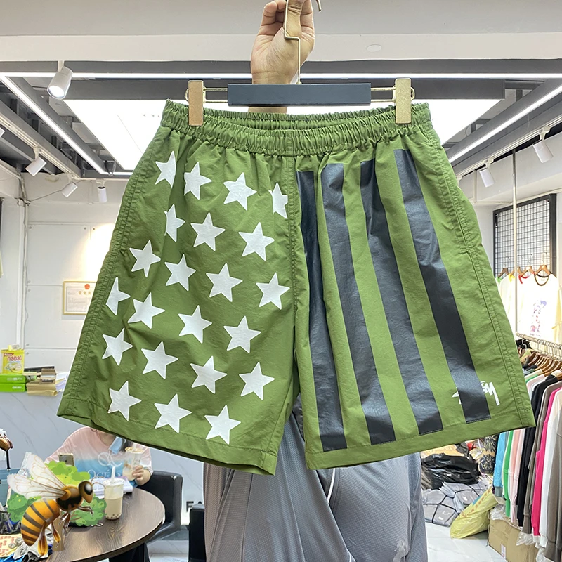

Tide Brand CPFM.XYZ Shorts Men Women Star Stripe Printed Shorts Loose Casual Shorts
