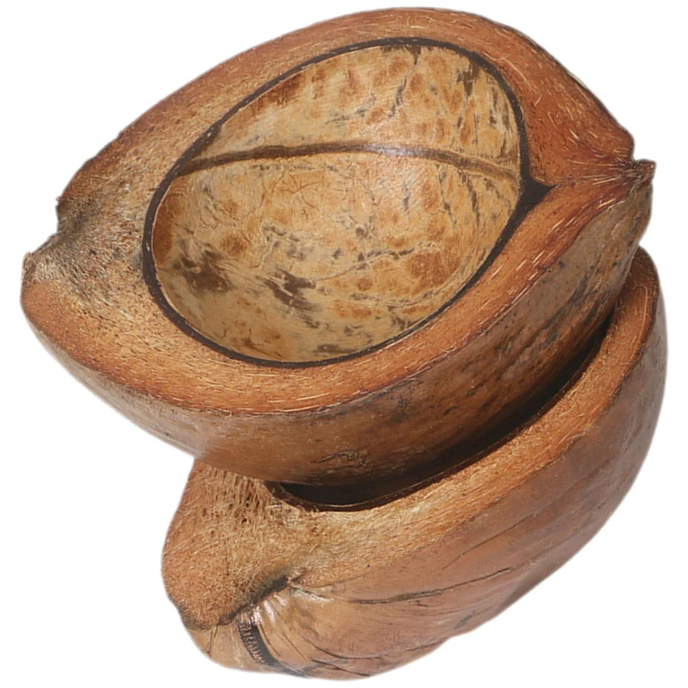 

2 Pcs Coir Cups Shell Holder Seashells Decorating Aromatherapy Jars Natural Coconut Hawaiian Home Banquet Vessels