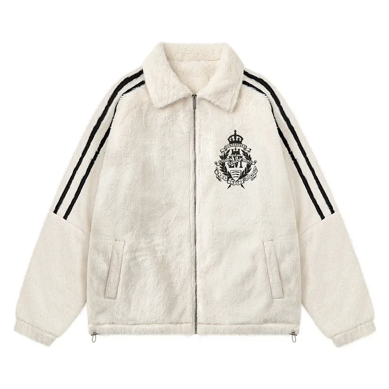 Trendy Original Cotton-Padded Loose Fit Oversize Coat For Men And Women Thickened Winter Woolen Casual Style Parkas