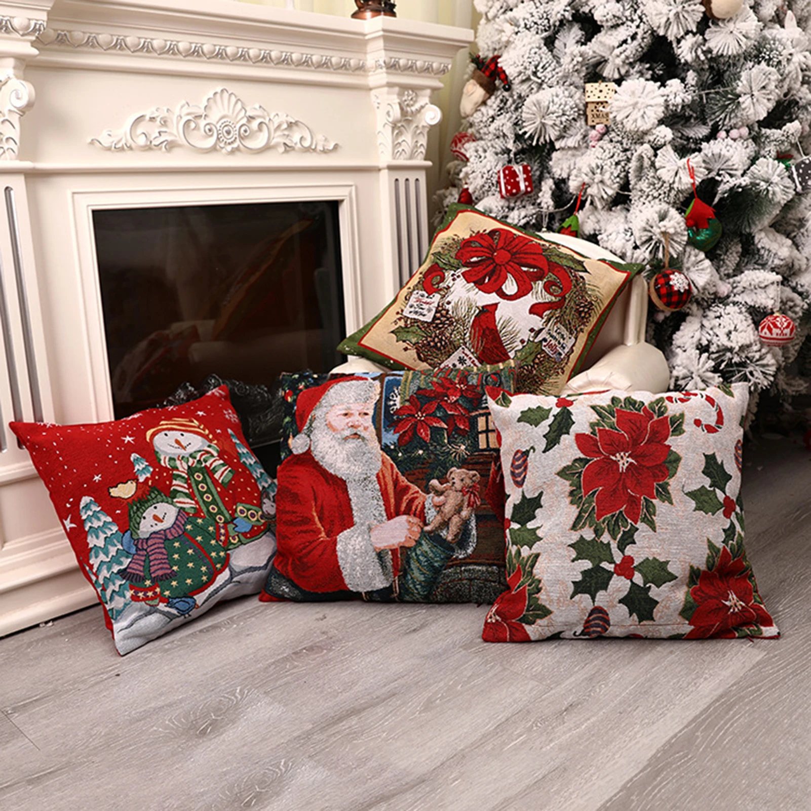 

45x45 см чехол для подушки с принтом Санта-Клауса, наволочка для подушки, домашний декор, Счастливого Рождества, декоративные подушки для дива...