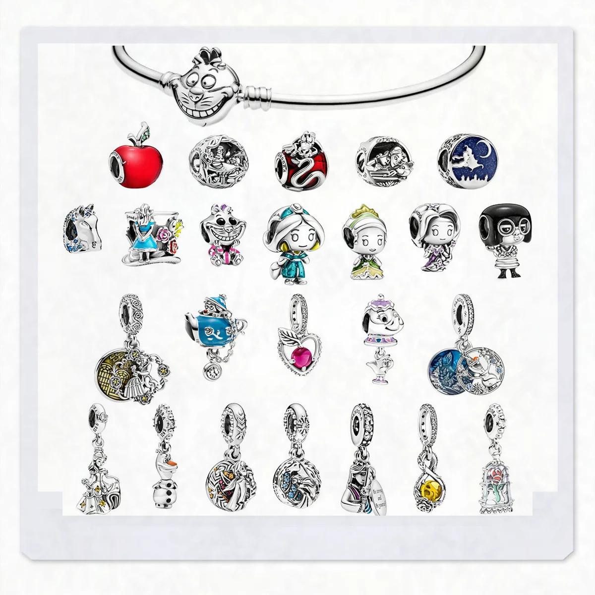 

Free Shipping 2022 New Arrival Disney Frozen Series Kawaii Elsa Simba Rose Jewelry For Pandora Charms Bracelet Beads Kids Gift