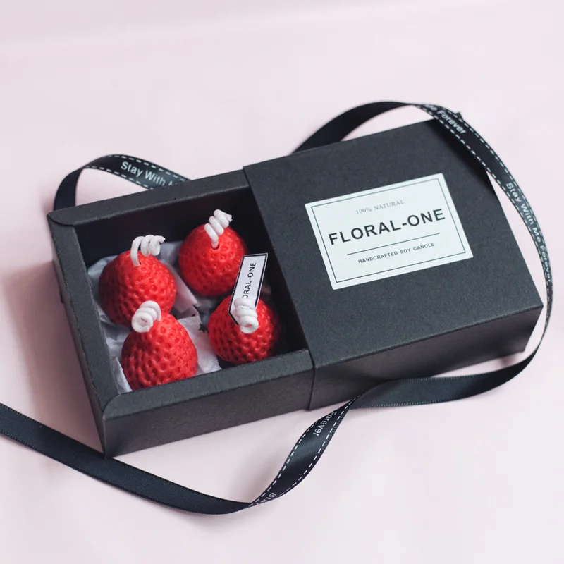 

Strawberry Scented Candles 4pcs Romantic Handmade Gift Nordic Wedding Candle Valentines Day Velas Decorativas Home Decor 50