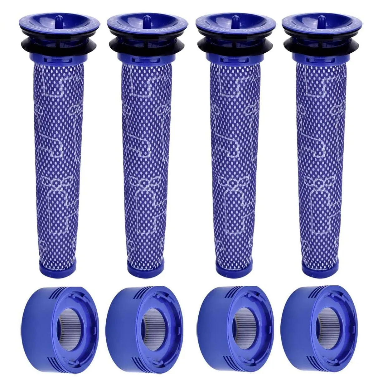 

Комплект из 8 фильтров для пылесоса Dyson V7 V8, 4 HEPA Post Filter, 4 Pre Filter, заменяет часть 965661-01 & 967478-01