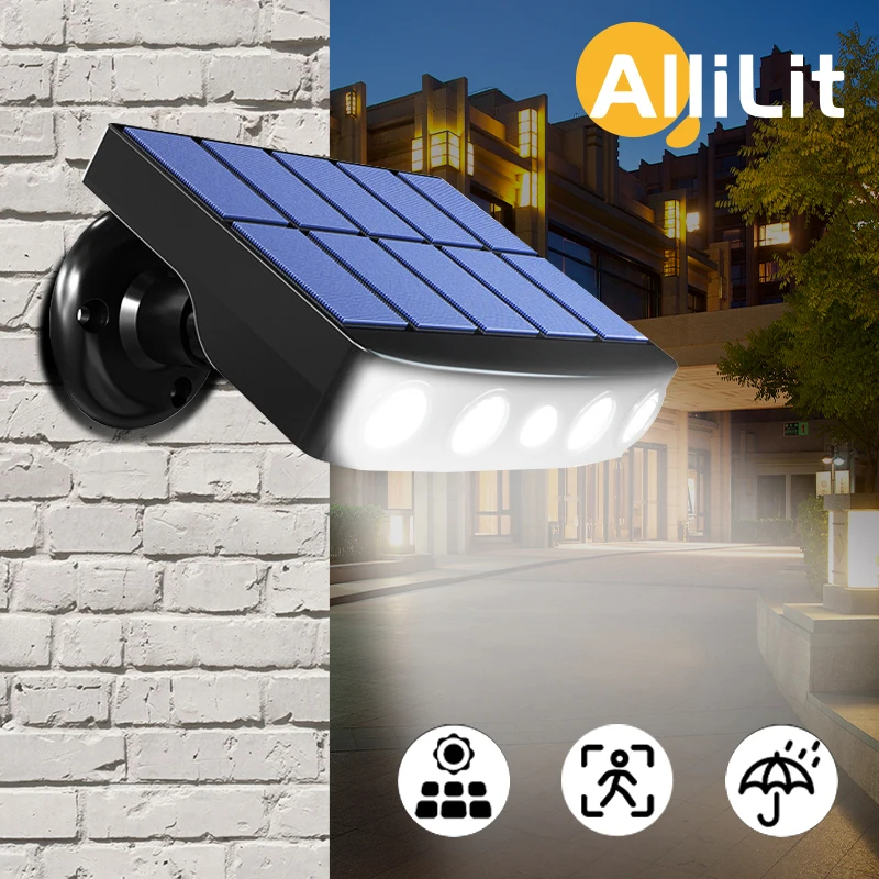 

Мощный светодиодный настенный светильник на солнечной батарее, уличный фонарь с датчиком движения для сада, дорожек, гаража, двора, уличные ...
