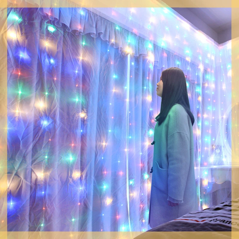 

LED USB String Lights Fairy Festoon Remote Control Garland Curtain on The Window Christmas Decorations for Home Room Kerst