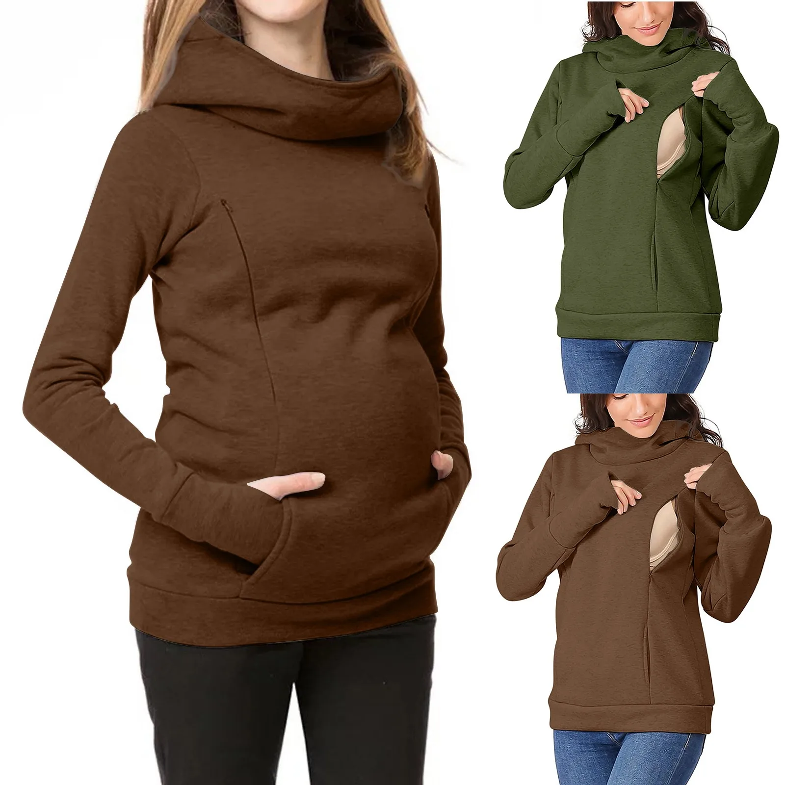 

Свитер с леопардовым принтом, Женская толстовка с капюшоном для беременных, Длинные свитшоты, толстовка с капюшоном для грудного вскармлив...