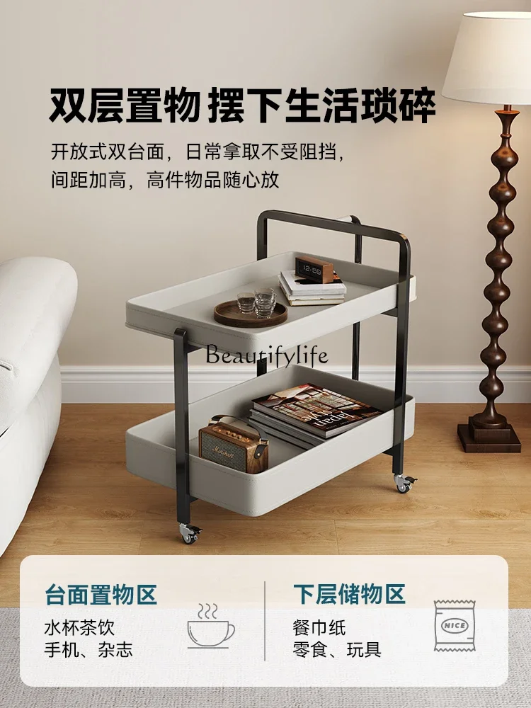 Итальянская модель роскошное кожаное седло съемный диван-тележка для гостиной