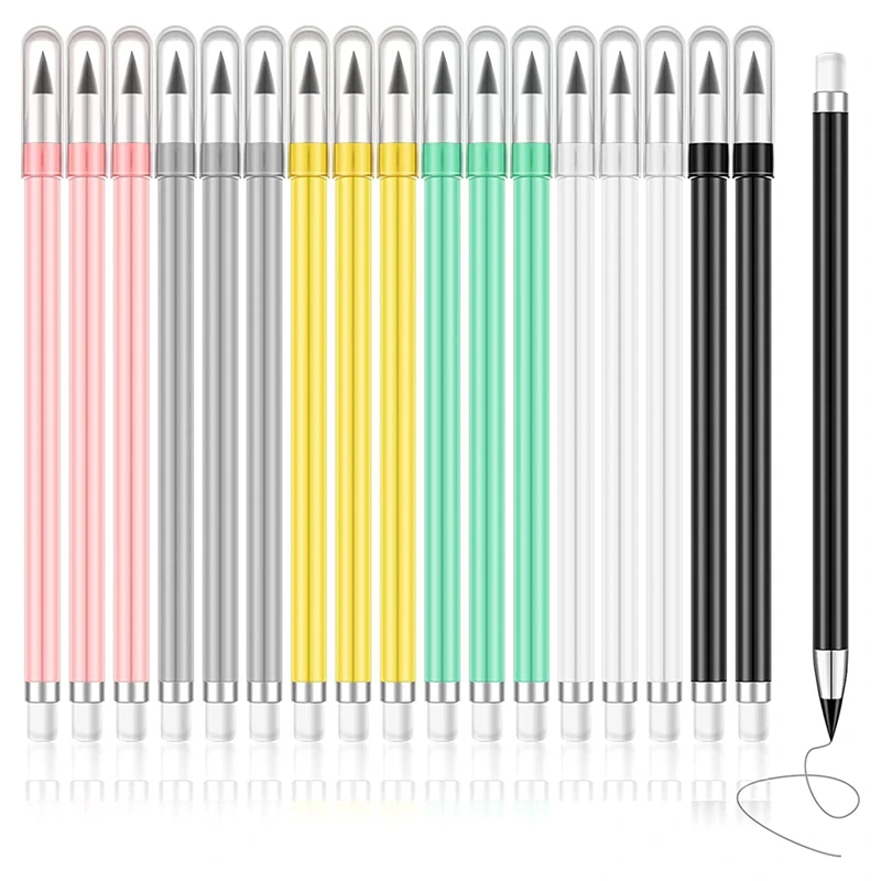 

18 Pcs Inkless Pencil Reusable Everlasting Pencil Eternal Pencil Erasable Pencils With Eraser For Writing Drawing