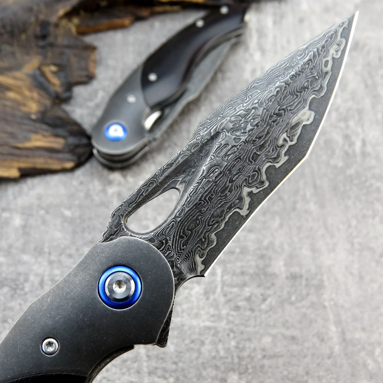 Складной нож из дамасской стали siтрудоen ST235 VG10 + ручка с ЧПУ деревянной ручкой