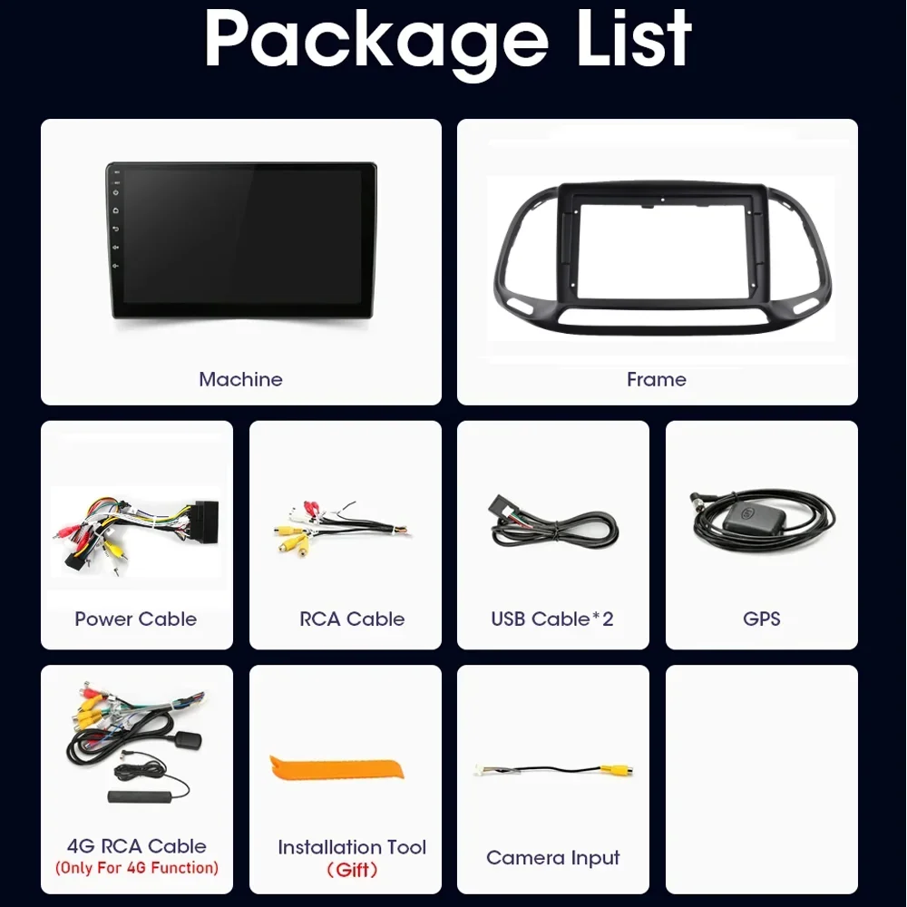 Carplay для Fiat Doblo 2015-2019 автомобильное радио GPS-навигация мультимедийный видеоплеер