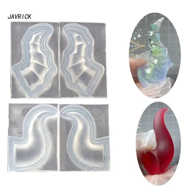

2Pcs Silicone Hair Pin Mould Resin Horn Mold for Women Girl Epoxy Casting Mold Horn Shape Earring Resin Mold DIY Craft