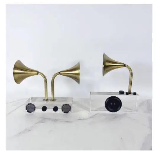 

Простой современный прозрачный фонограф в форме дуги, Хрустальный дисплей, модель комнаты, крыльца, настольное украшение