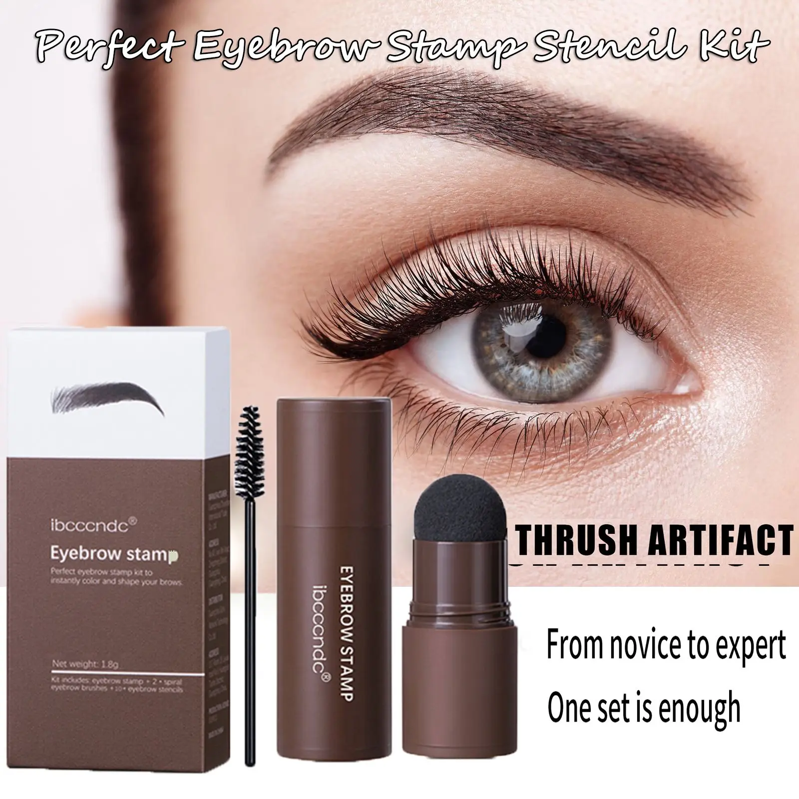 

2023 One Step Eyebrow Stamp Shaping Kit Makeup Brow Set For Women Waterproof Contour Stencil Tint Natural Stick Hairline Enhance