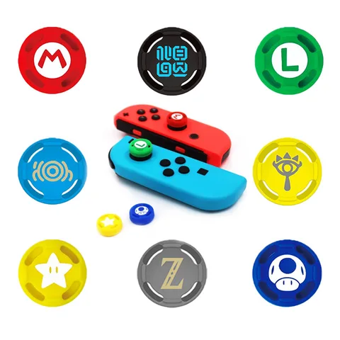 4 шт., мягкие силиконовые милые мультяшные ручки для большого пальца, колпачок для переключателя Oled Joy Con, контроллер NS Lite, защита для джойстика