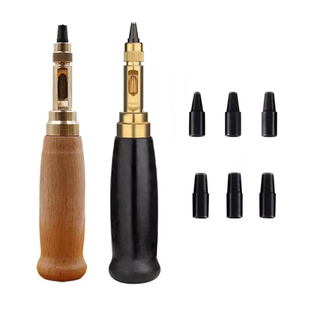 

Hole Puncher Automatic Belt Punch Replaceable Mute Rotary Punchers Leather Punch Watch Craft Leather Tool Hole Punch Screw Drill