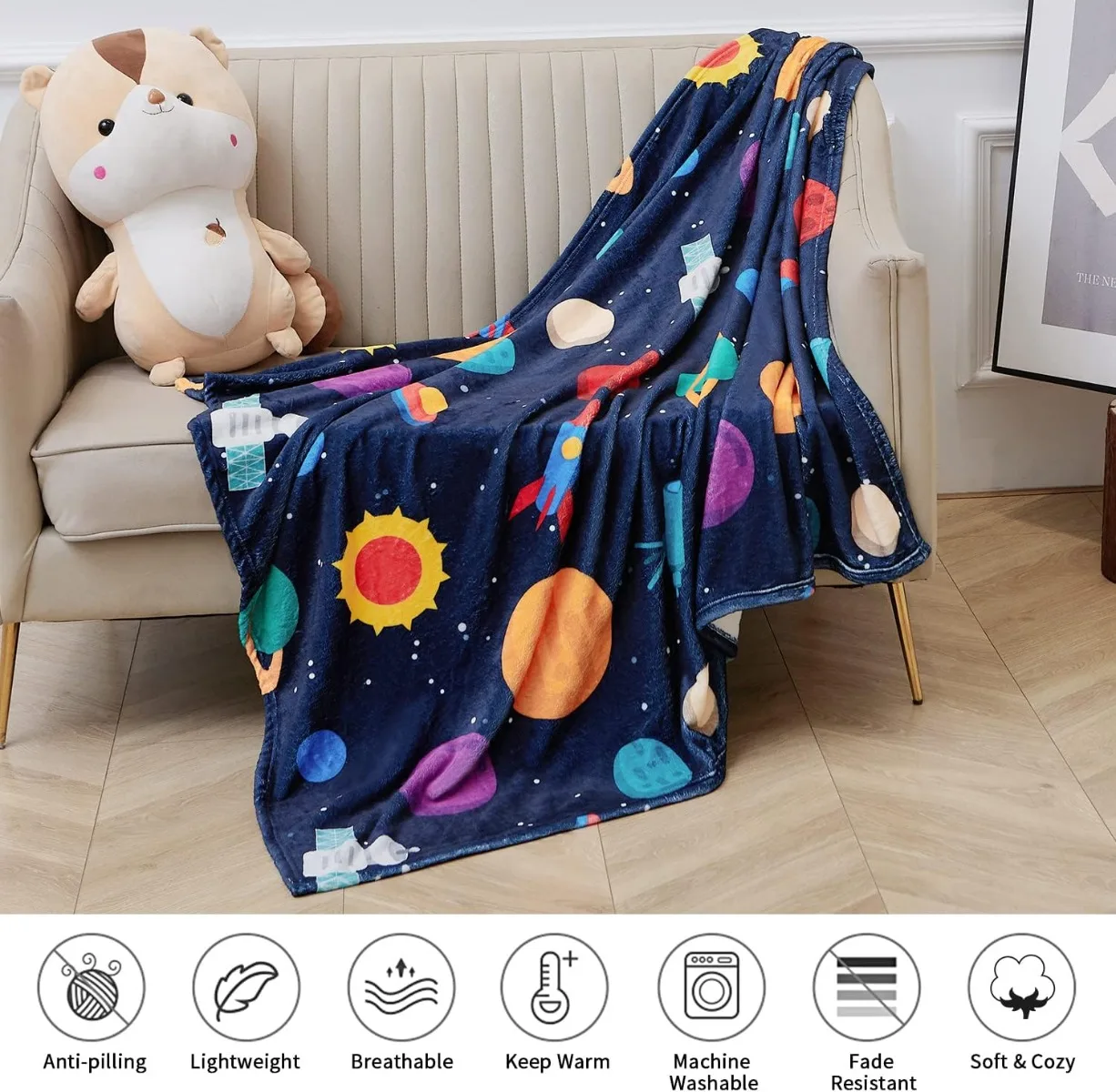 Мягкое одеяло для детей и мальчиков уютные подарки на день рождения девочек