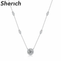 sherich round 1 carat moissanite 100 925 sterling silver sparkling charming fashion pendant necklace womens brand fine jewelry