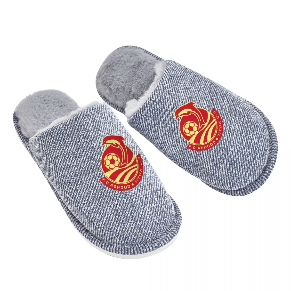

Israel Ashdod Fc Men Slipper Fluffy Soft Plush Warm House Shoes Anti-Skid Cozy Plush