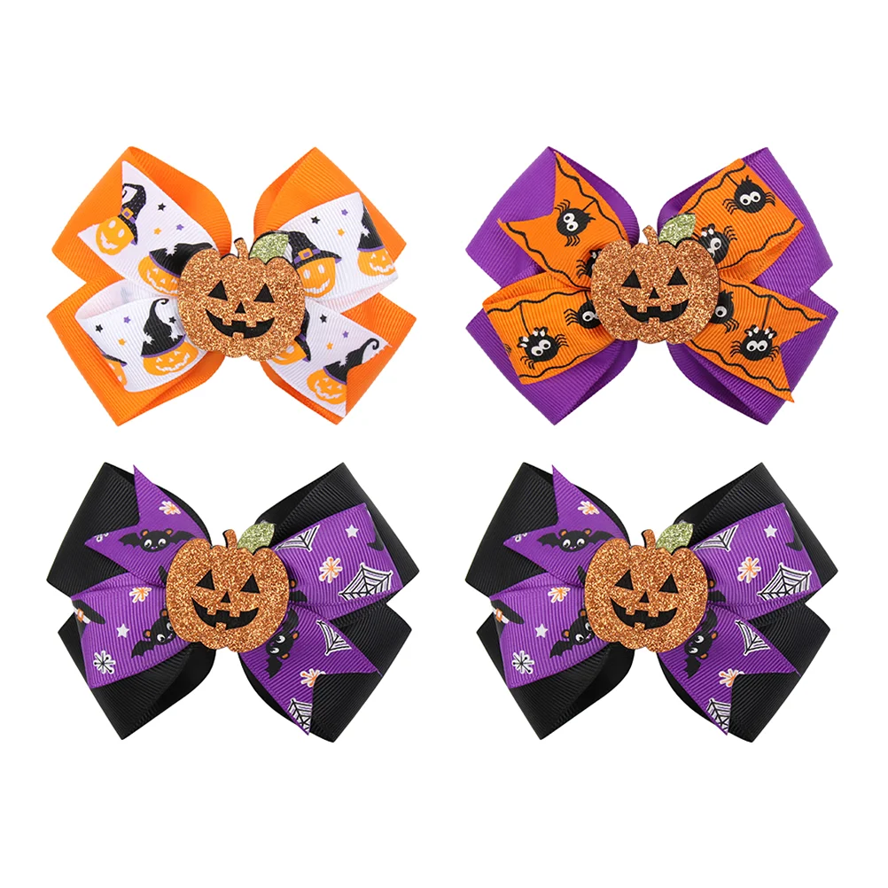 

4 Pcs Witch Hat Barrettes Baby Girls' Hair Accessories Bows Kids Halloween Clip Women Accessory Thread Cloth Clips Toddler