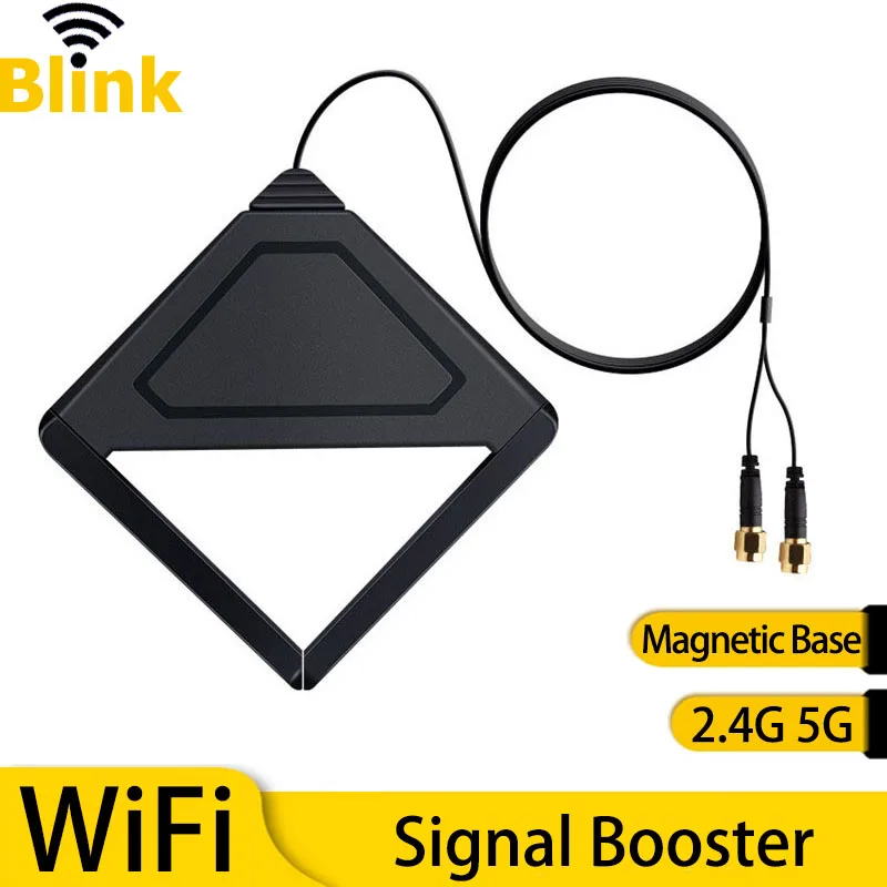 

WiFi Dual Band Antenna Amplifier Magnetic Adsorption Folded Directional Antenna for PC/Desktop/Wireless Network Card/AP/Router