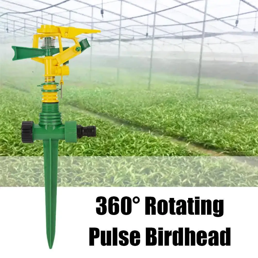 

360 Degree Rotating Jet Sprinklers Double Outlet Rocker Sprinklers Garden Irrigation Agriculture Thread 1/2" Male Nozzles Q9H7