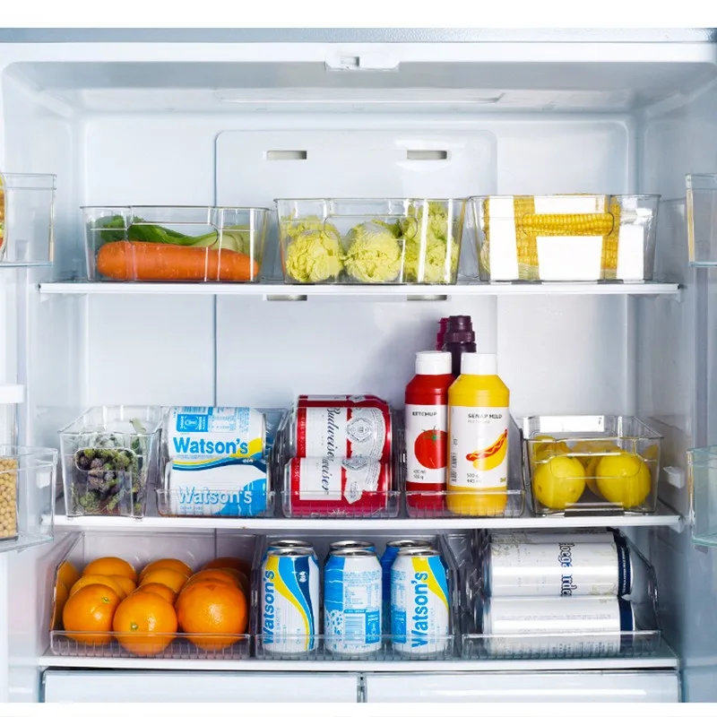 

Refrigerator Storage Box Clear Kitchen Cabinet Drawer PET Egg Food Organizer Fruit Fresh-keeping Container Drink Box