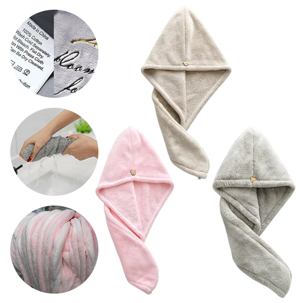 

Hair Drying Towel Bathroom Absorbent Quick-Drying Bath Thicker Shower Hair Cap Microfiber Wisp Dry Head Hair Towel 25 X 65cm