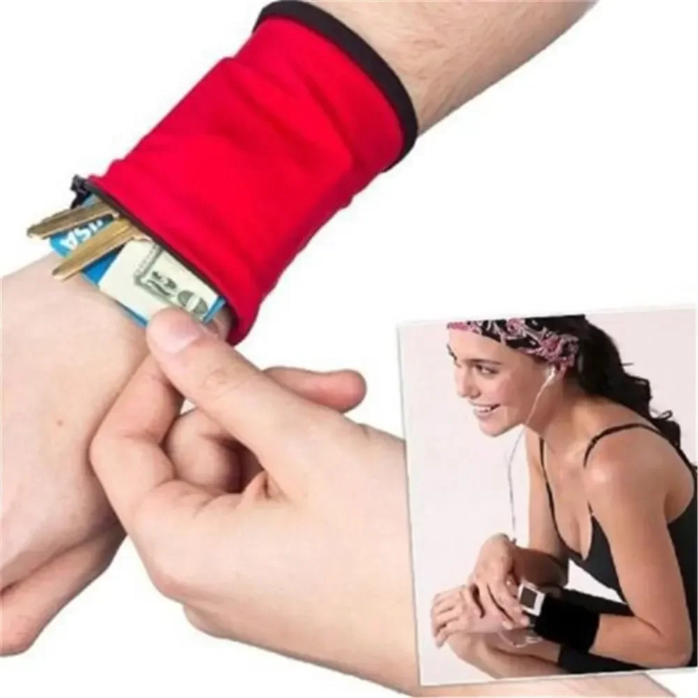 

Men's and Women's Wrist Wallet with Zipper Wristband Running Fitness Cycling Wallet Wrist Convenient Safe Key Card Case