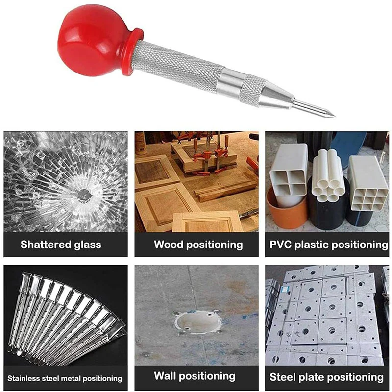 

5inch Automatic Center Pin Punch Spring Loaded Marking Starting Holes Tool Wood Press Dent Marker Woodworking Tool Drill Bits
