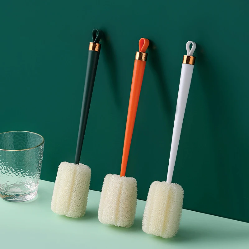 

Cup Brush Kitchen Cleaning Bottle Brush Long Handle Baby Bottle Brush Replaceable Soft Sponge Cup Washing Cleaner Tool