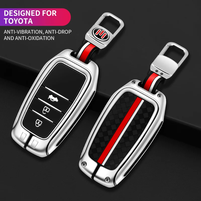 

Car Key Case For Toyota Camry Corolla Avalon Rav4 Land Cruiser Chr Auris 86 Car Styling Holder Shell Keychain Protection