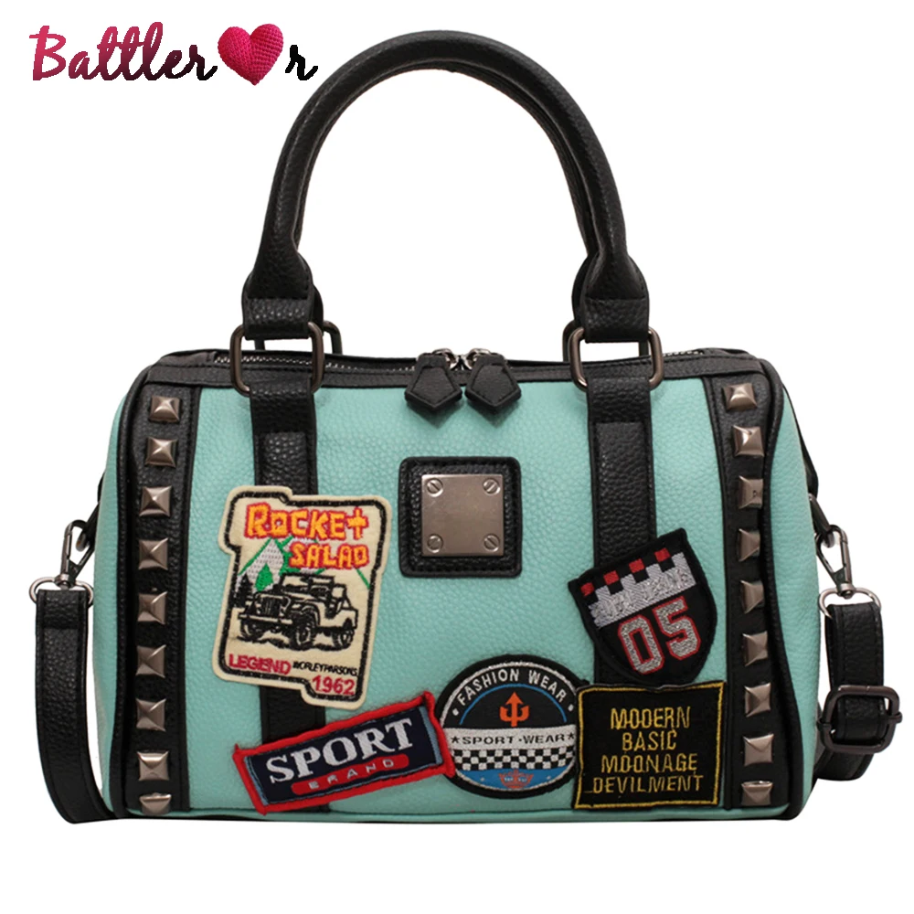 

Women's Bags Luxury Designer Shoulder Bags Rivet Leather Crossbody Bags Boston Ladies Handbags Fashion Trend Casual Tote Bags