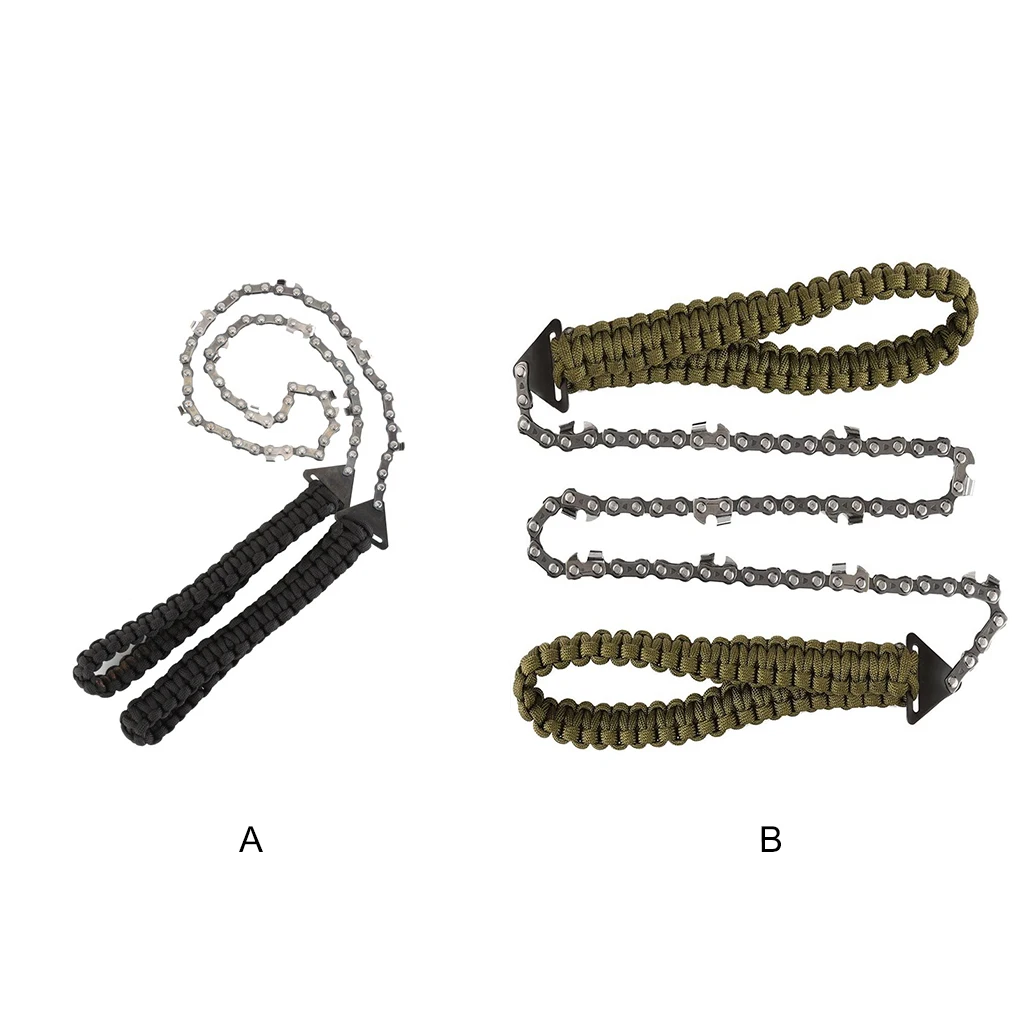 

Steel Manual Chain Saw Scroll Parachute Cord Handle Outdoor Travel Tool
