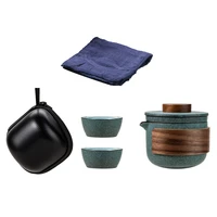 ceramic teapot set with bag chinese fu tea pot and cup tea cloth tea accessories 1 set