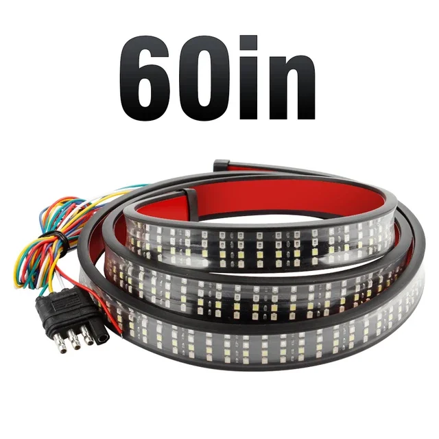 

48/60-дюймовый автомобильный стоп-сигнал поворота, предупреждающий сигнал, гибкая светодиодная лента, задний хвост, задний ход, двойная вспышка для пикапа