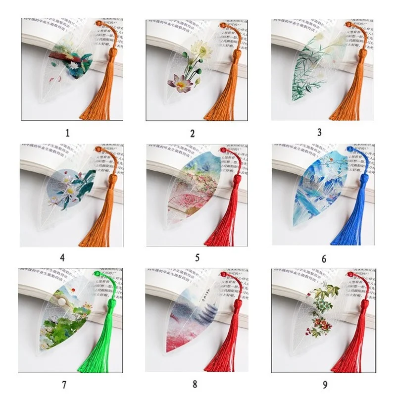 

1pc Cute Classical Creative Bookmark Chinese Wind Natural Collectibles Leaves Vein Bookmarks Creative Stationery