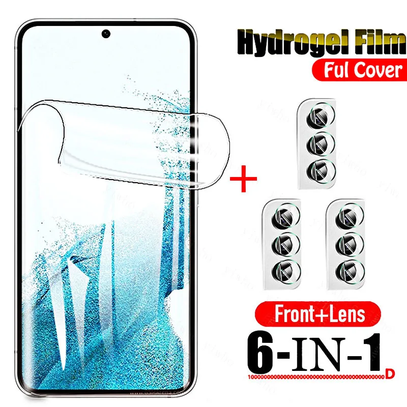 

6in1 Protector Film for Samsung Galaxy S22 5G Screen Hydrogel Film on Sansung Sumsung S22 Plus S22plus S22 Ultra Lens Not Glass