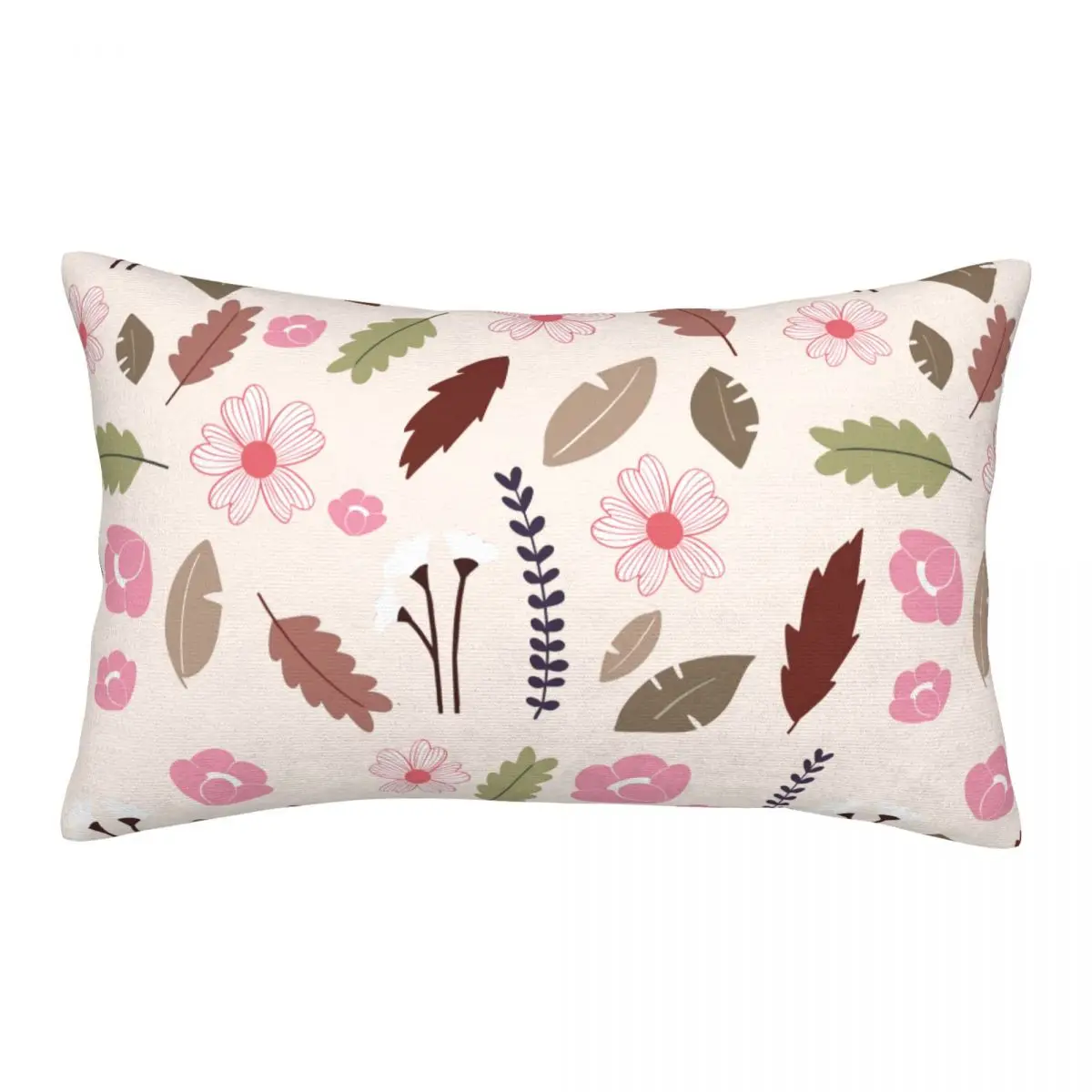 

Flowers Pillowcase Polyester Plush Printed Zip Decor Throw Pillow Case Home Cushion Cover Sofa Bedroom Office