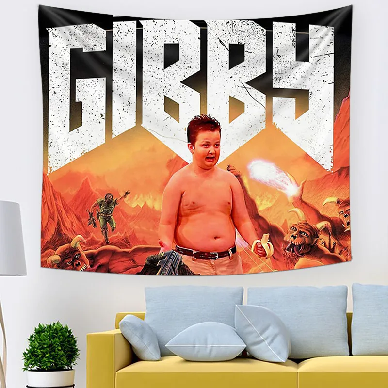 

Gibby Mobbin Or What Tapestry Colorful Polyester Wall Hanging ICarly Decoration for Bedroom Curtain Psychedelic Tapestries