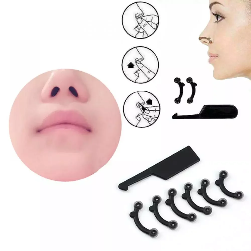 

6Pcs/Set Beauty Nose Up Lifting Bridge Shaper Massage Tool No Pain Nariz Shaping Clip Clipper Women Girl Massager 3 Size