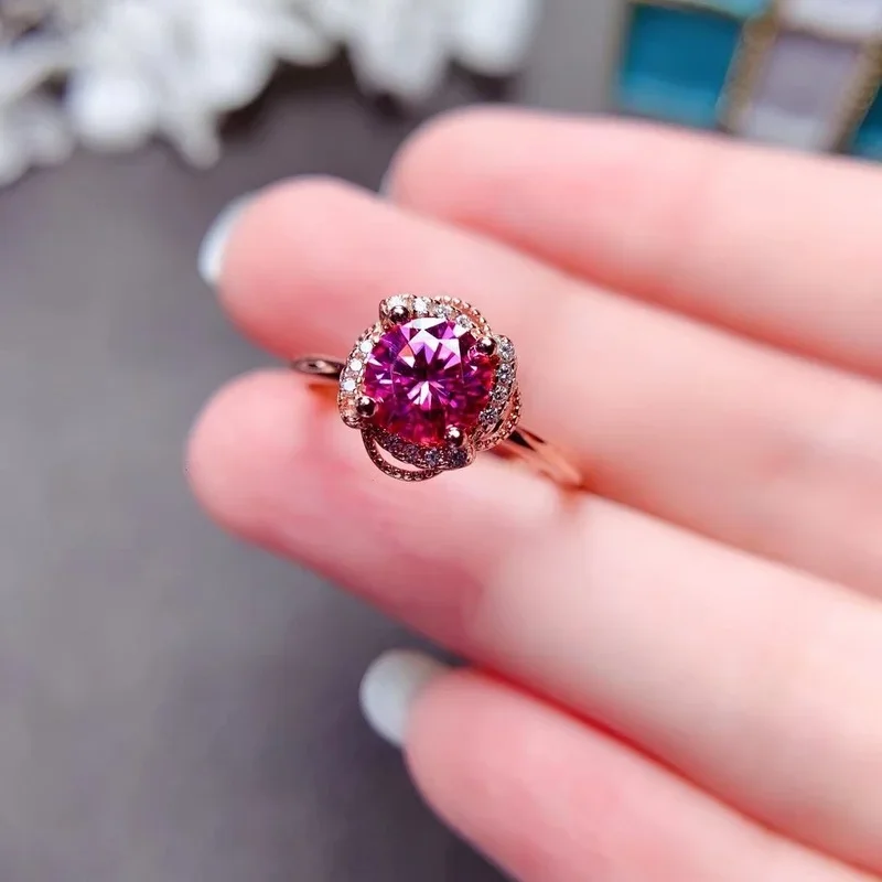 Пройти тест на бриллианты Классическое кольцо с розовым муассанитом и
