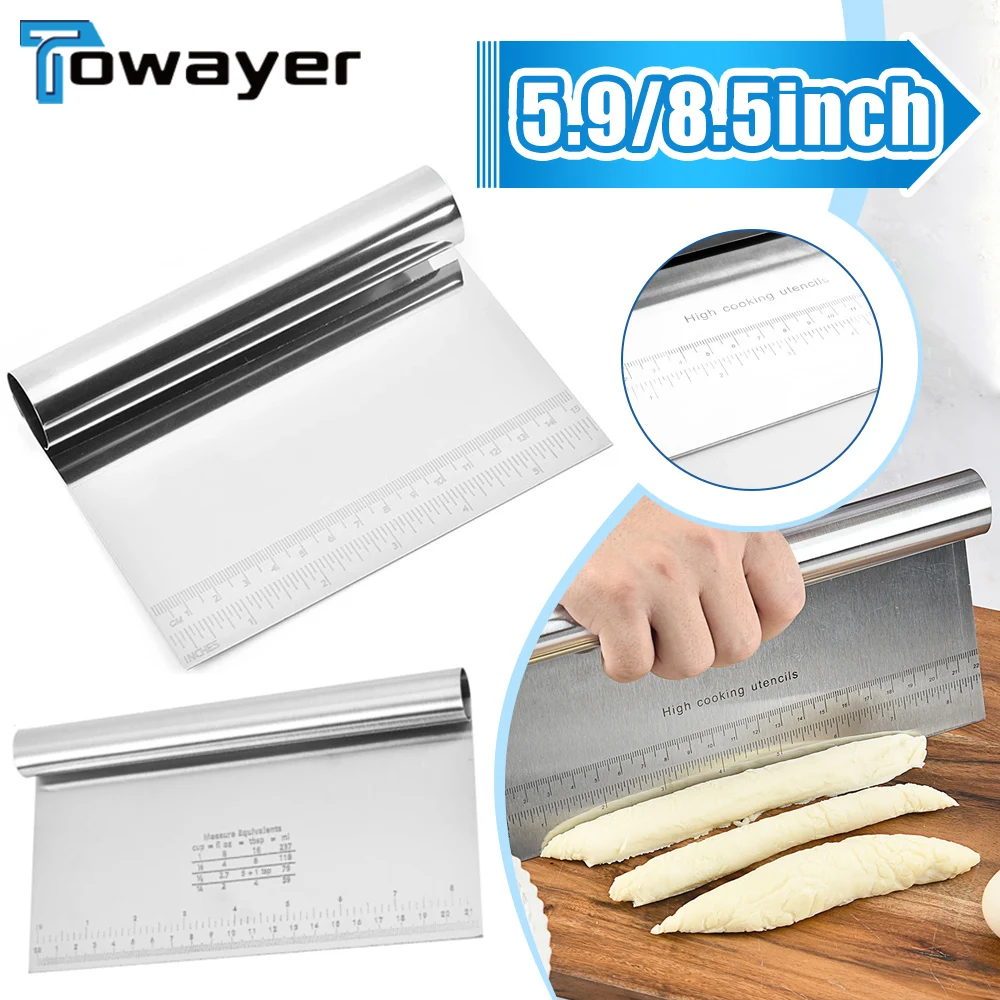 

Скребок для торта из нержавеющей стали, шпатель для лапши, шпатель для теста для торта со шкалой, шпатели для мастики, инструмент для украшен...