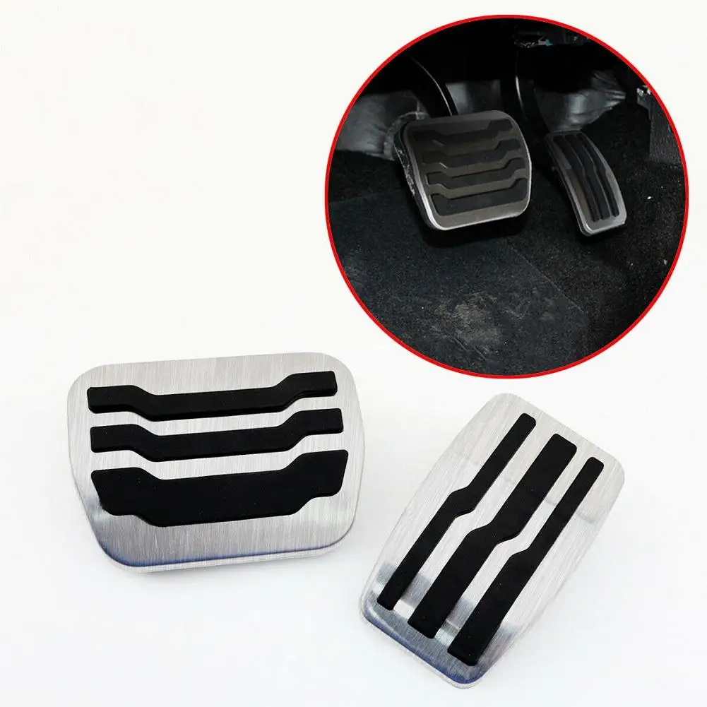 

Aluminum Alloy Stainless Steel Brake + Gas Accelerator Pedal Cover Anti-slip Pads Compatible For F-150 Raptor Car Accessories