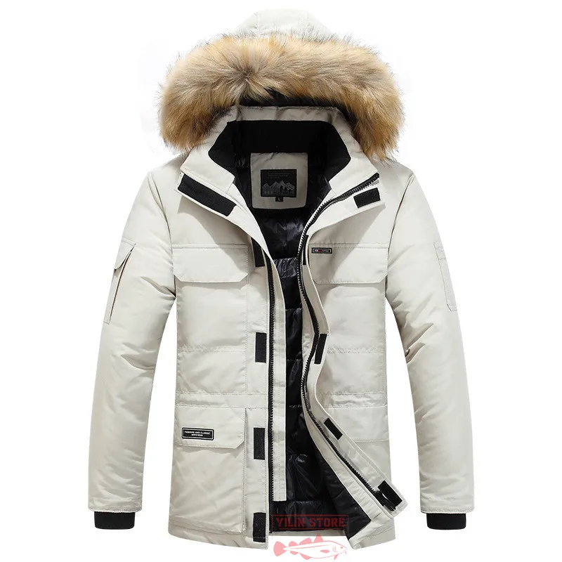 

2022 New Fishing Clothing Winter Warm Jackets Fleece Thick Outdoor Fishing Jacket Hooded Windproof Men Snow Overcoat -30 Degree